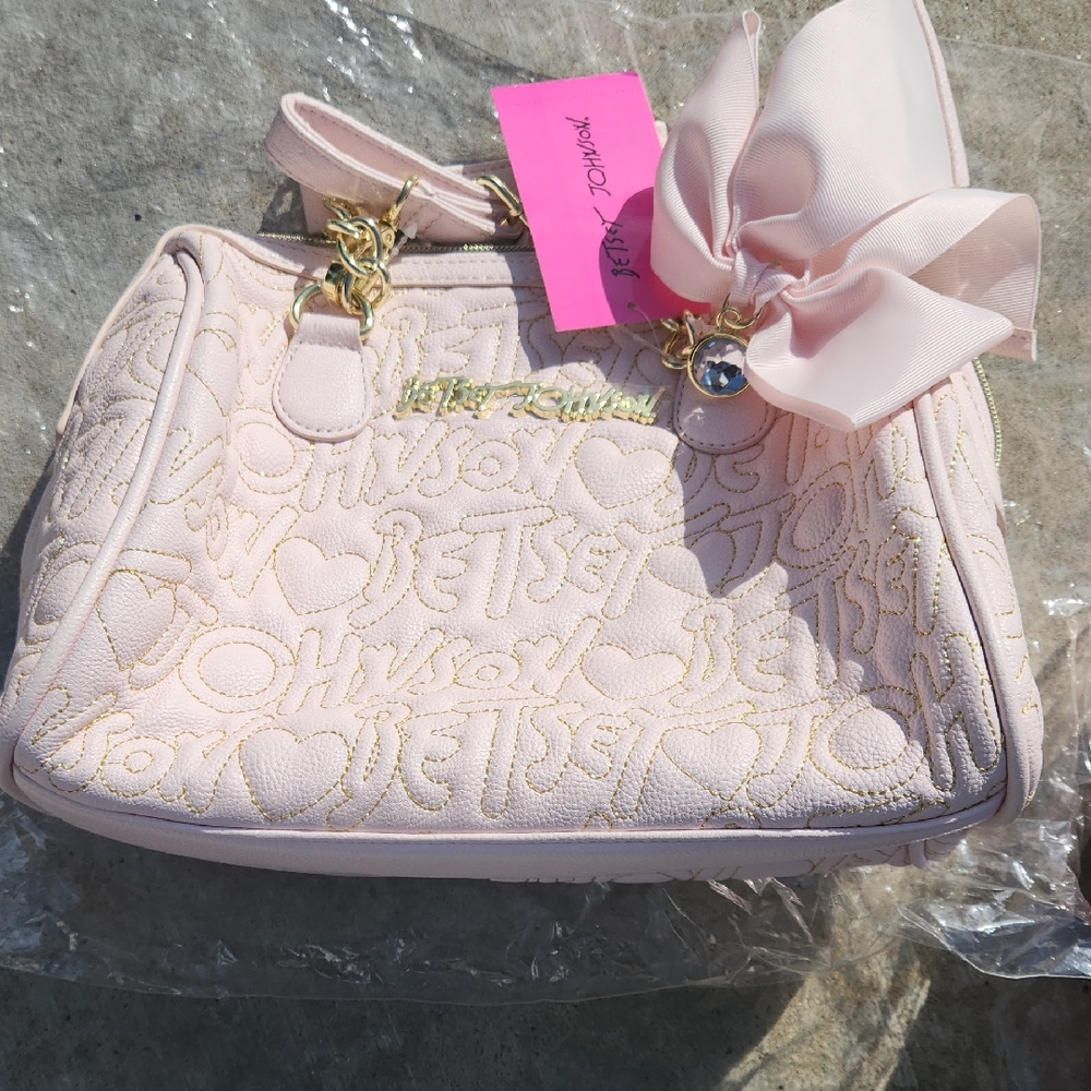 Betsey Johnson Light Pink Shoulder Bag with Bow